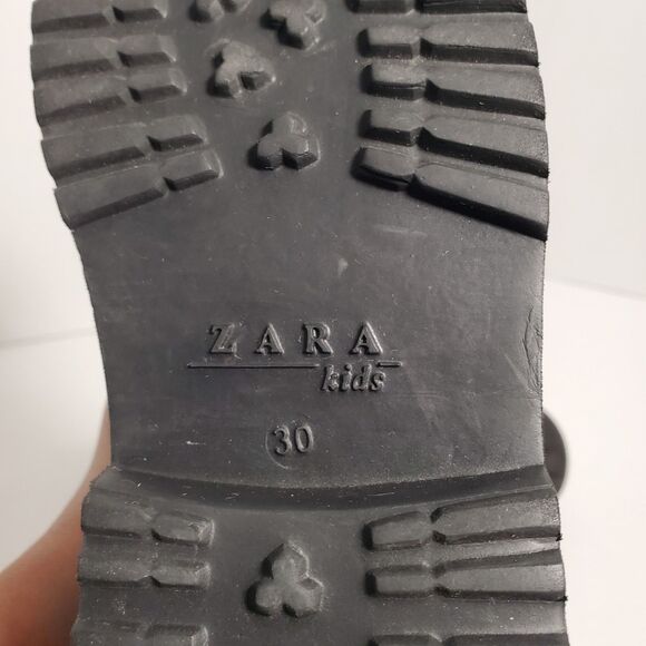 Zara Boys Leather Black Boots. Size 30 EU. SKU# B-14 - Picture 7 of 16